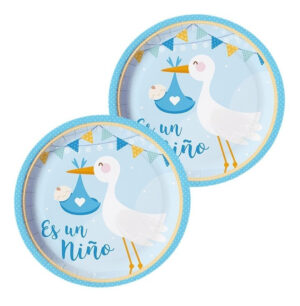 Pack 6 Uds Plato Pequeño Cartón / Diseño Baby Shower