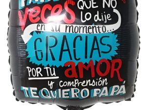 Globo Metálico Para Decoración Mensaje Te Quiero Papa /padre