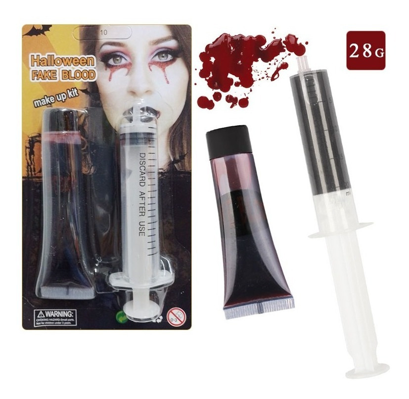 Sangre Falsa Jeringa / Decoración Fiesta Halloween - Imagen 2