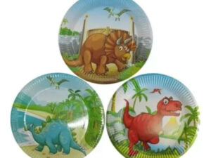 Pack 10 Uds Plato Grande Cartón / Diseño Dinosaurio