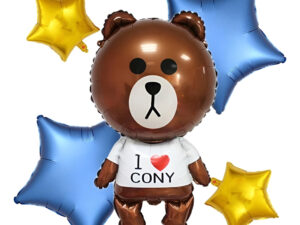 Set De Globos Decoración 5 Uds Oso Grande + Estrellas