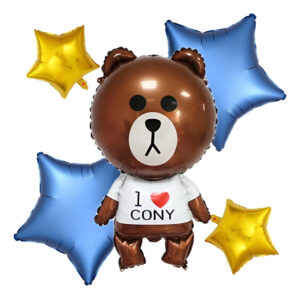 Set De Globos Decoración 5 Uds Oso Grande + Estrellas