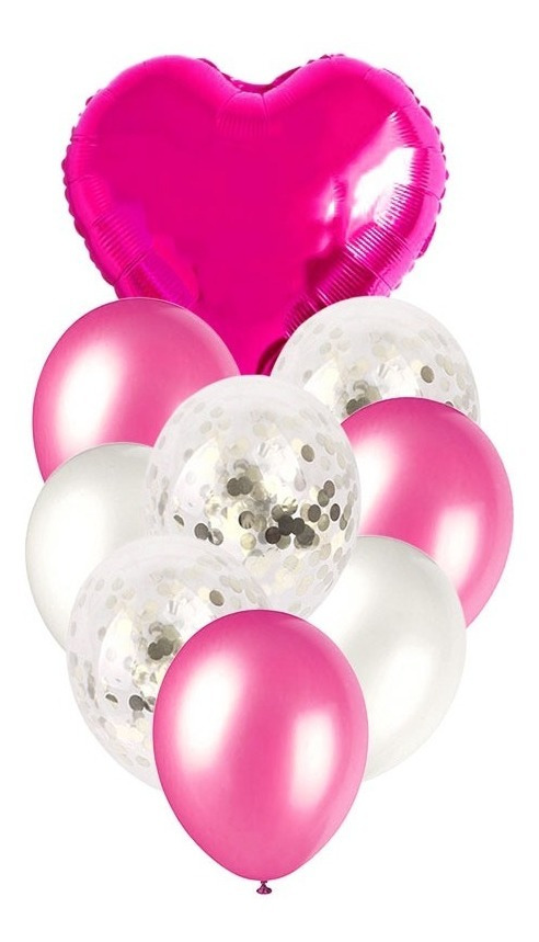Set De Globos Decoración 9 Uds Corazón + Inflador - Imagen 23
