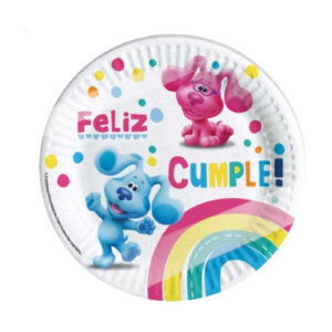 Pack 6 Uds Plato Pequeño Cartón / Diseño Las Pistas De Blue