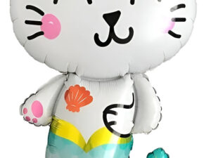 Globo Metálico Decoración Animal Gato Sirena