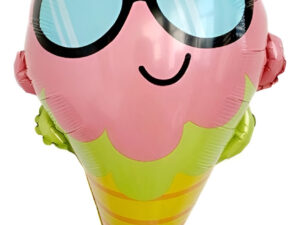 Globo Metálico Silueta De Cono De Helado Con Lentes De Sol