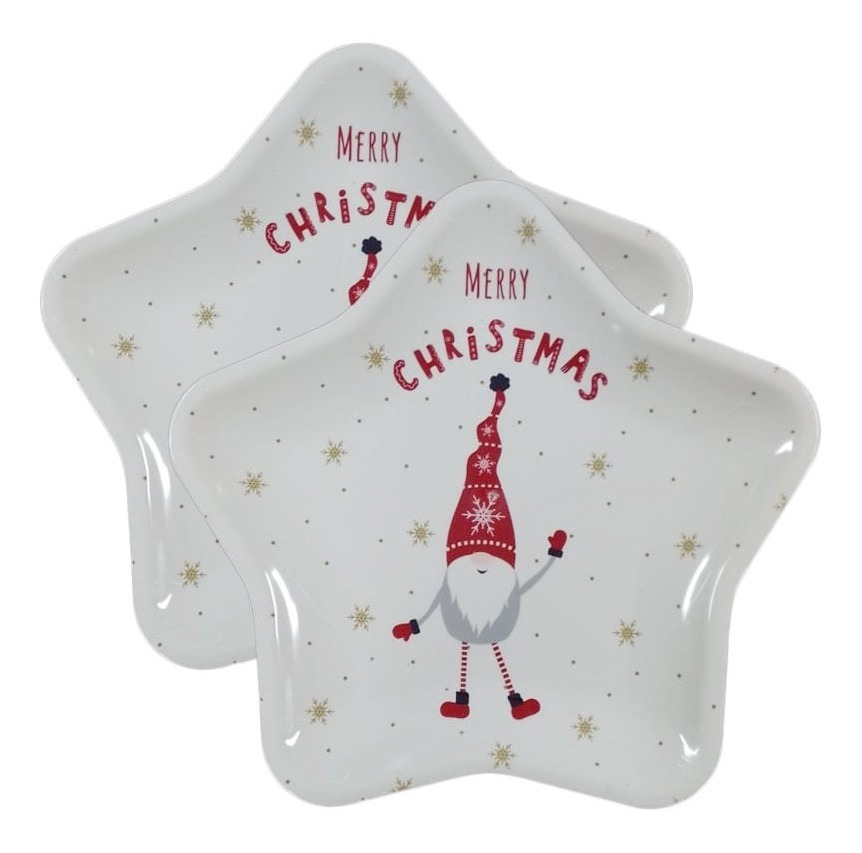 Pack / Plato Estrella / Decoración Navidad / Melamina 26 Cm - Imagen 4