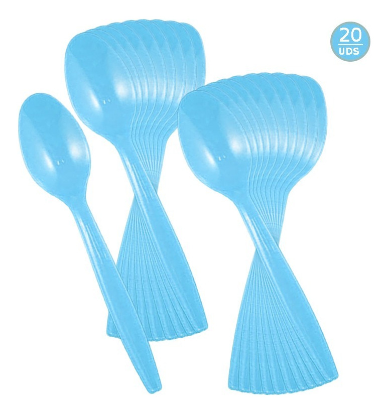 Pack 20 Uds Cucharas Plásticas Unicolor Para Fiesta - Imagen 7