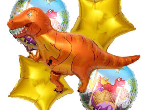 Set De Globos Decoración 5 Uds Dinosaurio Rex Naranja