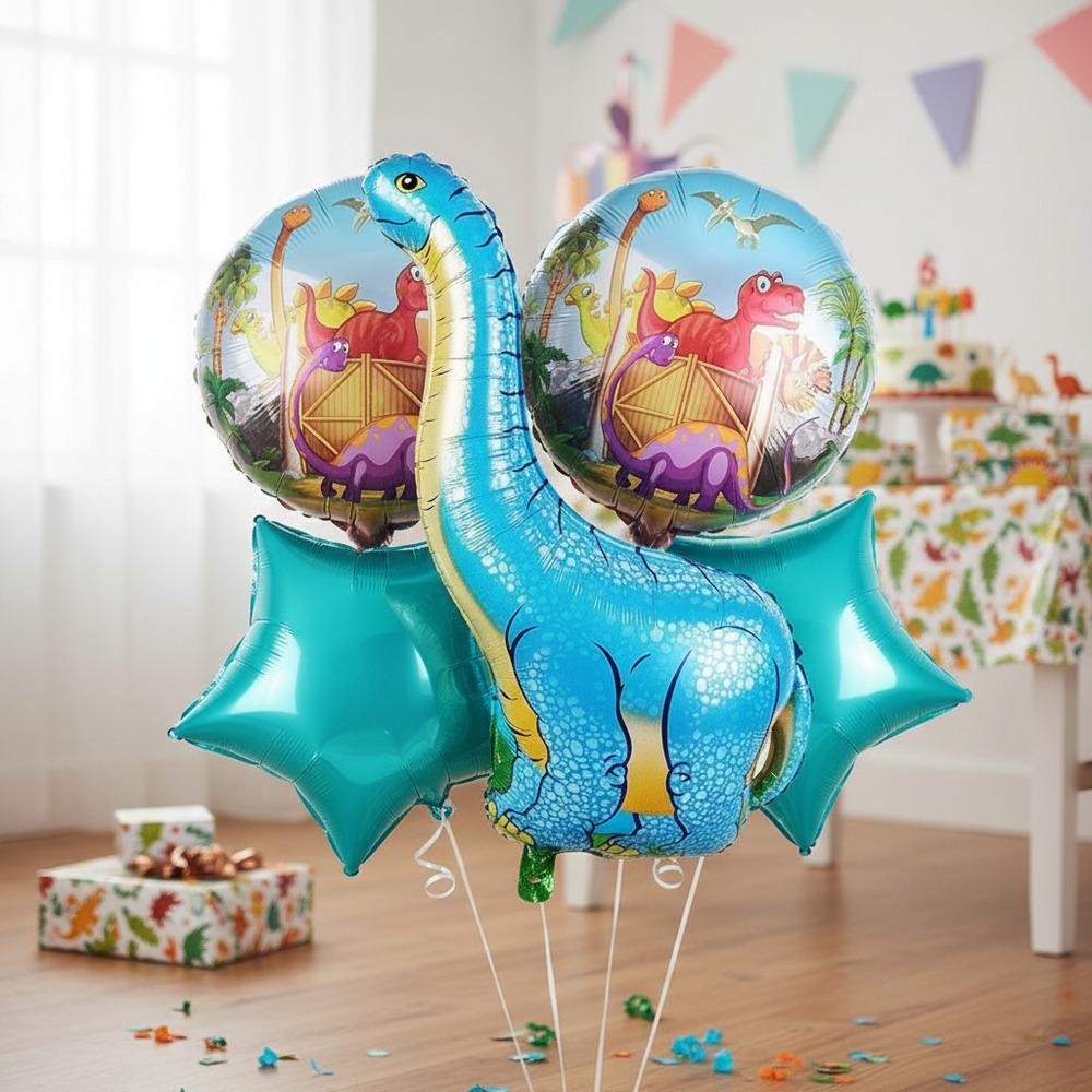 Set De Globos Decoración 5 Uds Dinosaurio Cuello Largo - Imagen 2