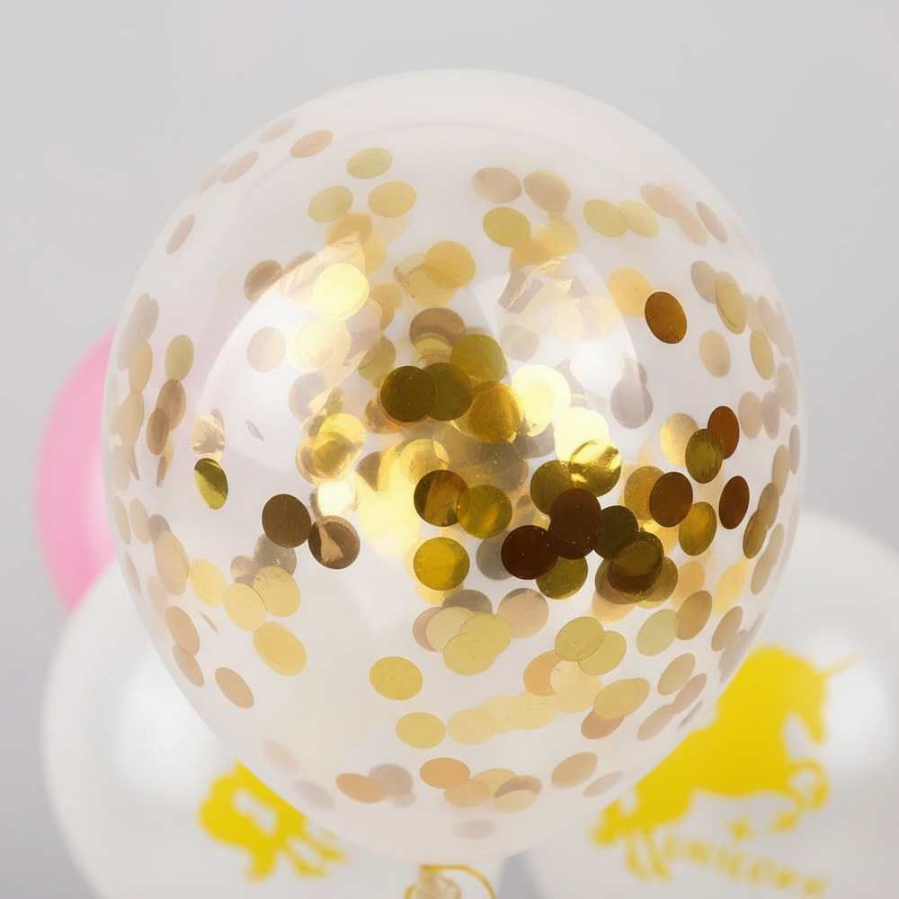 Set Globos Decoración 15 Uds Globos Látex Confeti Unicornio - Imagen 4