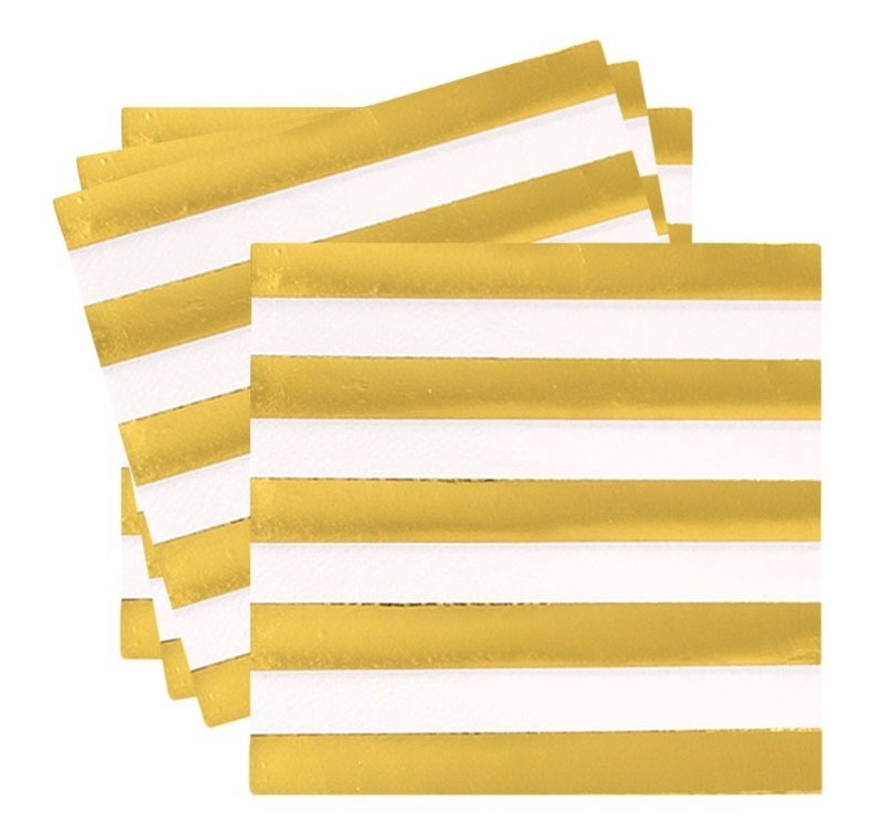 Servilletas De Papel Para Decoración Diseño Rayas Gold