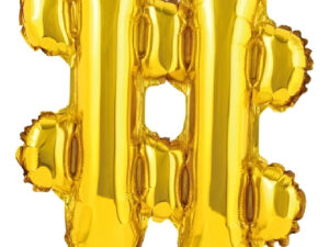 Globo Metálico Con Forma De Numeral / Hashtag