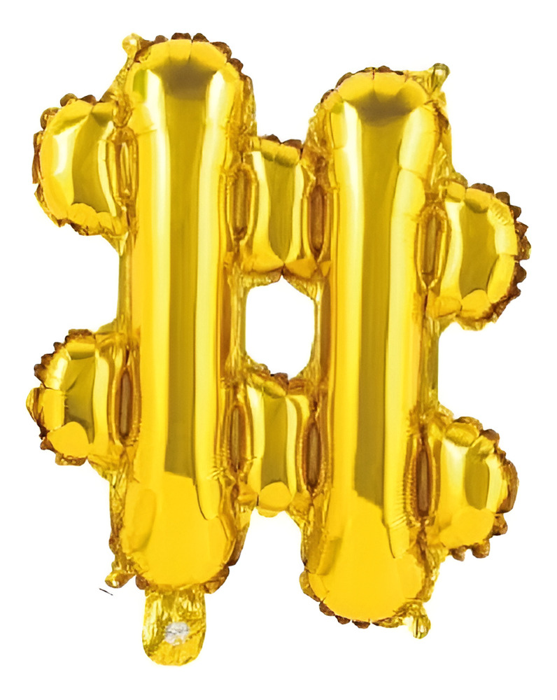 Globo Metálico Con Forma De Numeral / Hashtag