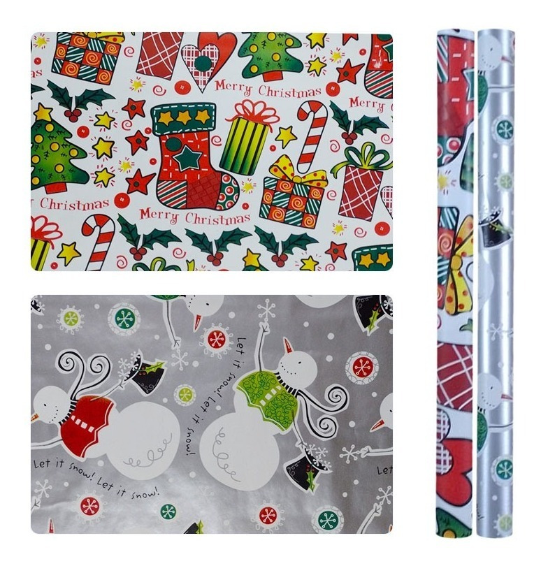 Pack Rollo Papel De Regalo / Diseños Navideños Para Navidad - Imagen 2