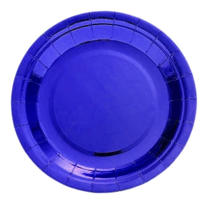 Pack 6 Uds Plato Grande Cartón / Diseño Color Metalizado