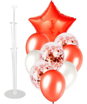 Set De Globos Decoración 9 Uds Estrella + 1 Base Para Globos
