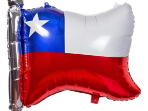 Globo Metálico Silueta Bandera De Chile