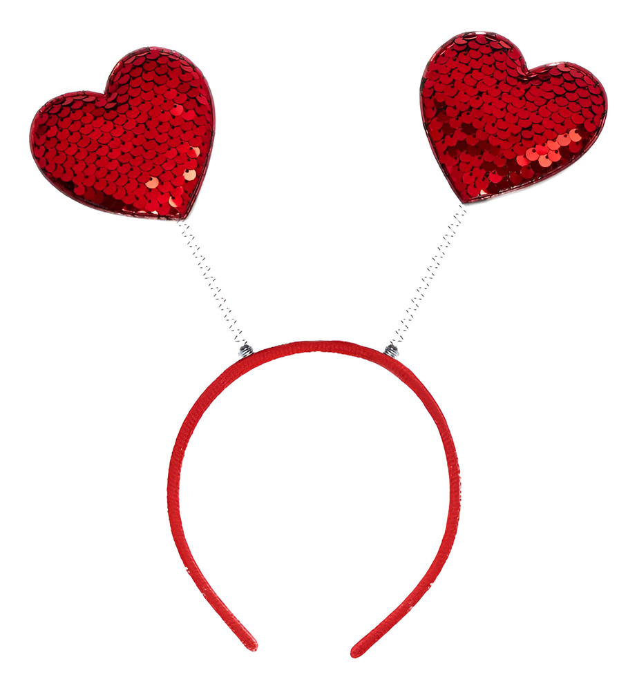 Cintillo Con Corazones / Diseño Lentejuelas / San Valentín - Imagen 2