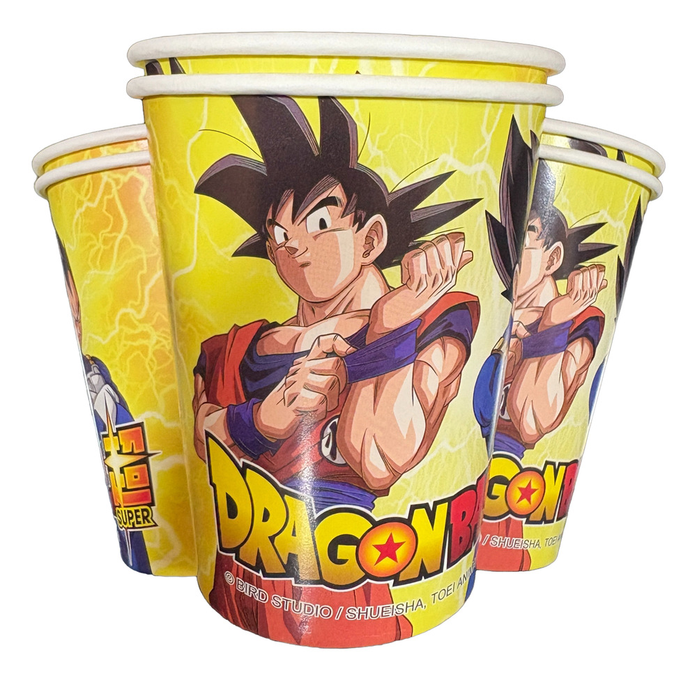 Pack 6 Uds Vaso De Cartón Con Diseño Dragon Ball