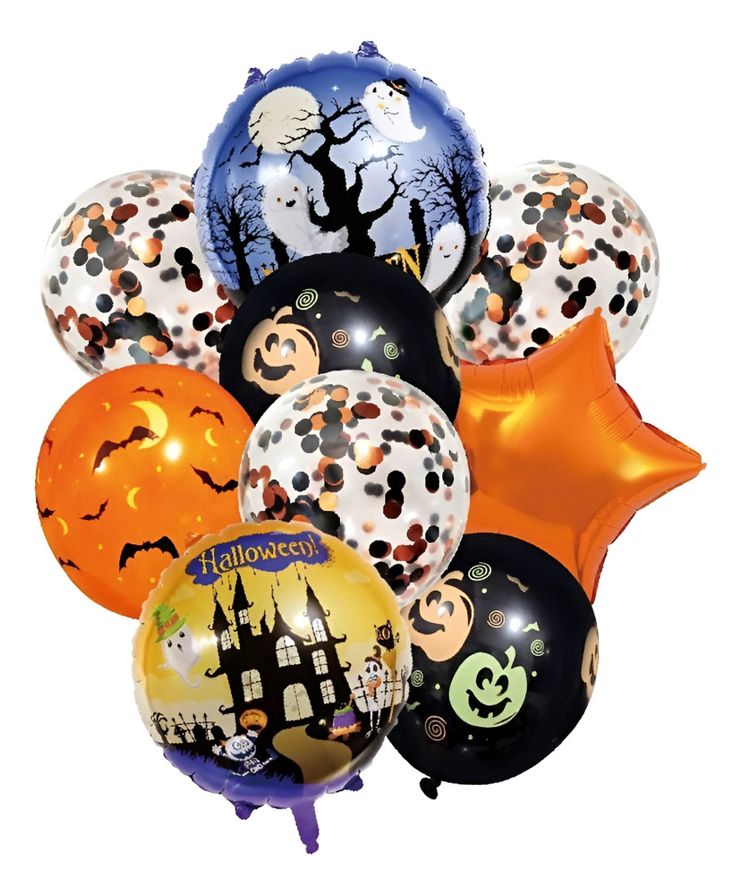 Set De Globos Decoración 9 Uds Motivo Halloween - Imagen 6