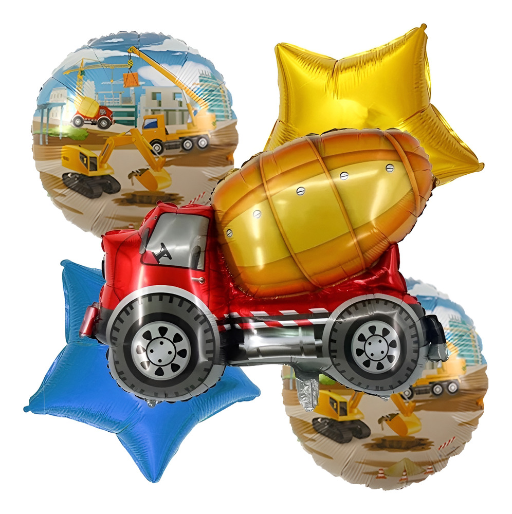 Set De Globos Decoración 5 Uds Motivo Camión De Construcción