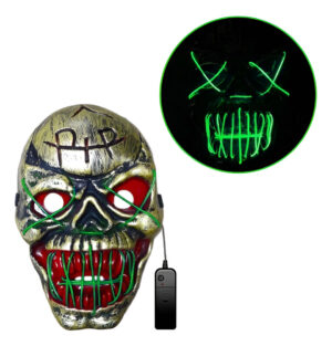 Mascaras Para Tu Disfraz Halloween Con Luz Calavera Dorada