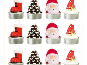 Pack 12 Velas Para Decoración Figuras Navideñas