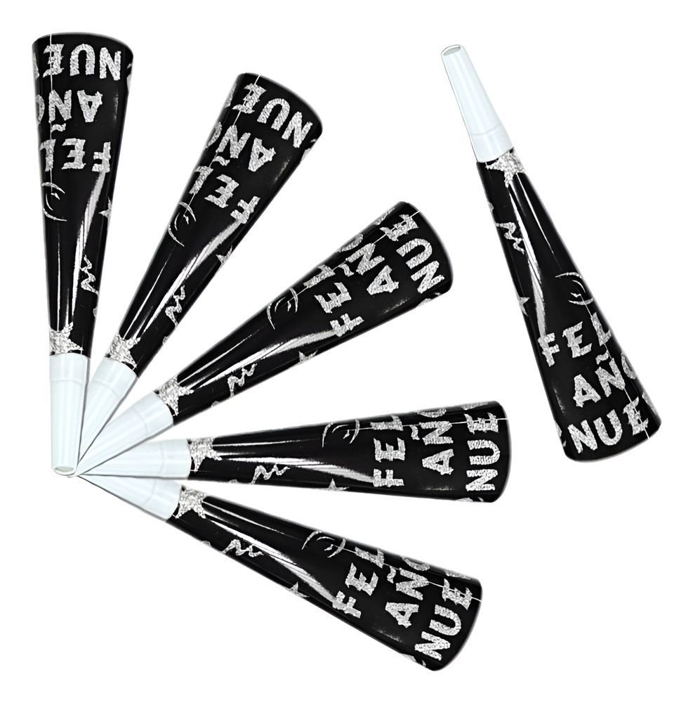 Pack 6 Cornetas Para Celebración Cotillón Fiesta Fin De Año - Imagen 2