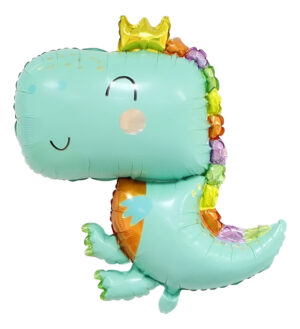 Globo Metálico Decoración Silueta Dinosaurio Animado Rey