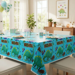 Mantel Plástico Para Decoración Mesa Motivo ( Dinosaurios )
