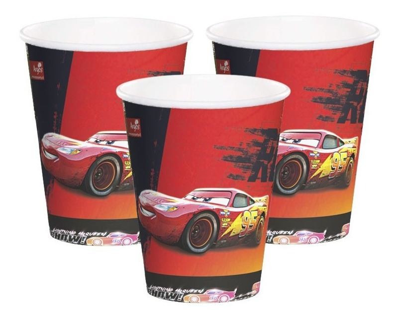 Pack 6 Uds Vaso De Cartón Con Diseño Cars