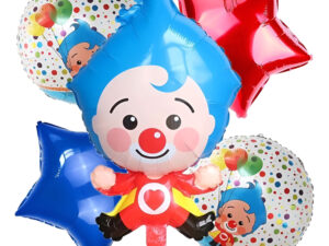 Set De Globos Decoración 5 Uds Con Motivo Payaso Plim Plim