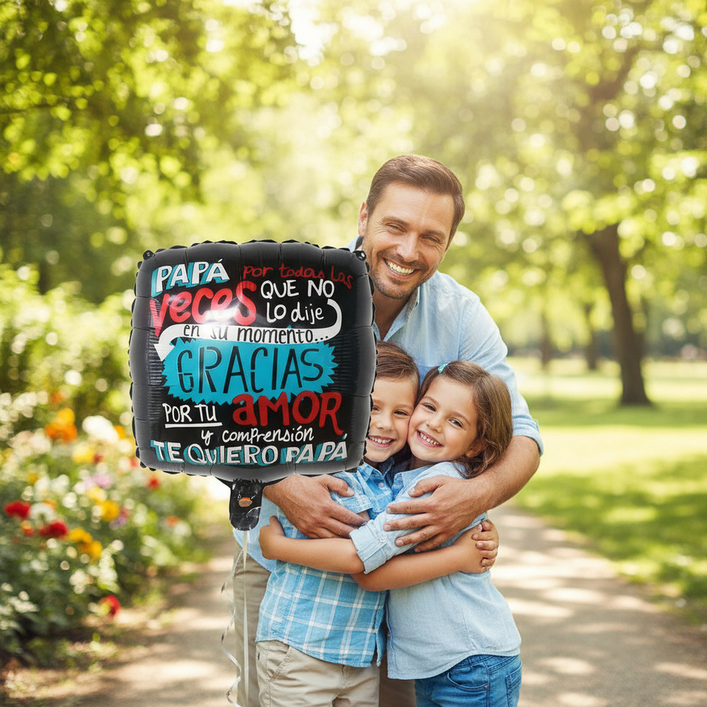 Globo Metálico Para Decoración Mensaje Te Quiero Papa /padre - Imagen 3