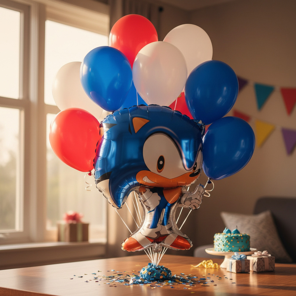 Set Globos Decoración 10 Uds Personaje Sonic - Imagen 2