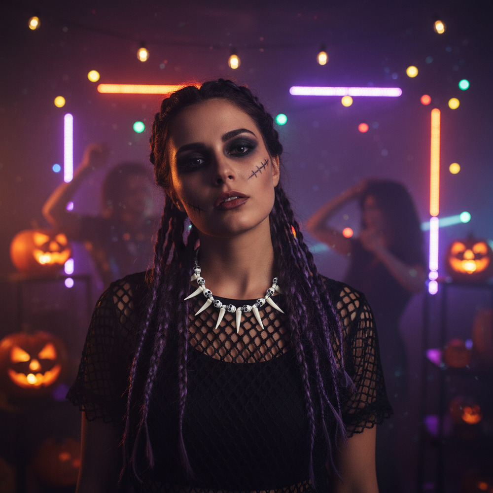 Collar Para Decoración / Fiesta / Halloween / Modelo Craneos - Imagen 3