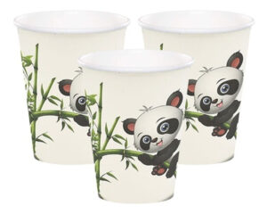 Pack 6 Uds Vaso De Cartón Con Diseño Panda