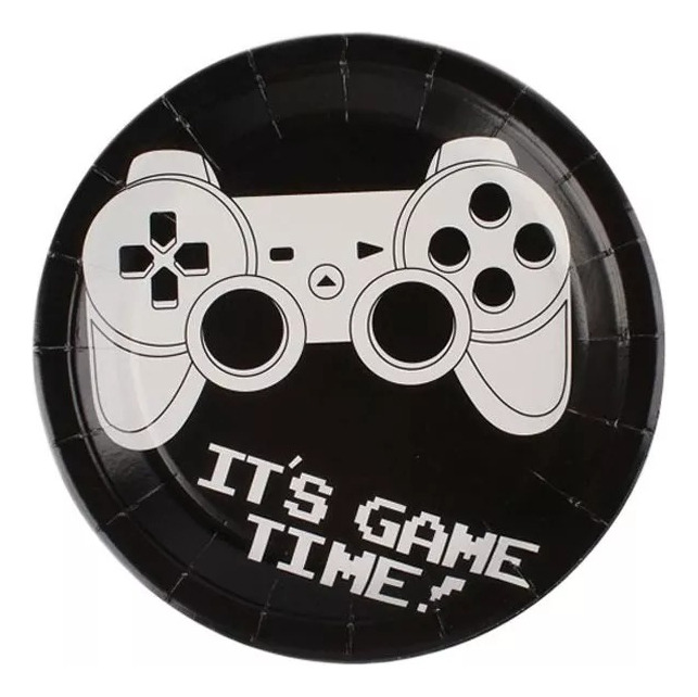 Pack 6 Uds Plato Grande Cartón / Diseño Game Videojuegos
