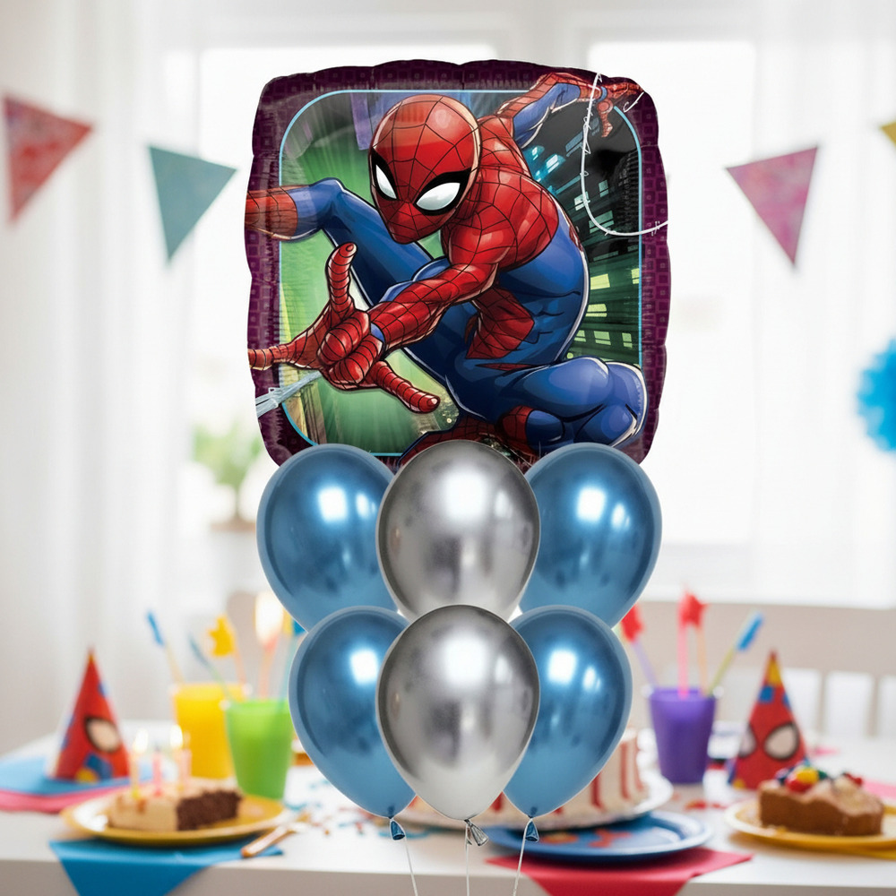 Set De Globos Decoración 7 Uds Superhéroe Marvel - Imagen 6