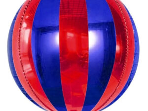 Globo Metálico Esfera Color Rojo / Azul / Efecto 4 D