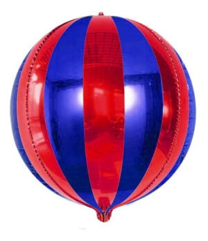 Globo Metálico Esfera Color Rojo / Azul / Efecto 4 D