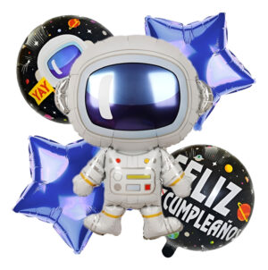 Set De Globos Decoración 5 Uds Astronauta + Estrellas