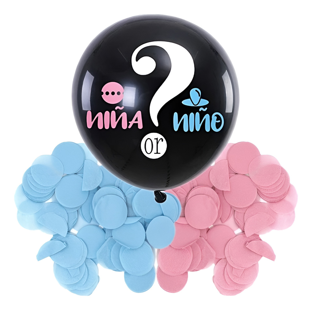 Globo De Látex Negro Celebración Revelación De Sexo 90 Cm