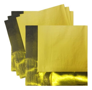 Servilletas De Papel Para Decoración Unicolor Borde Metálico
