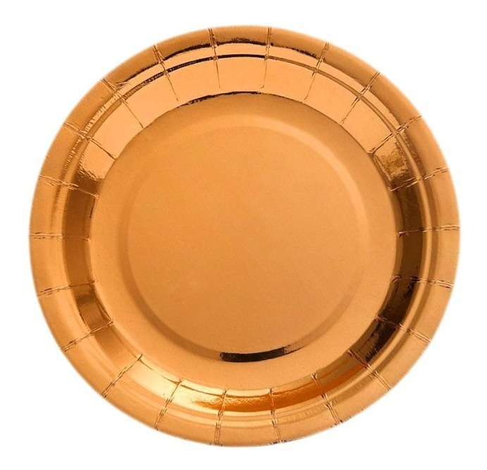 Pack 6 Uds Plato Grande Cartón / Diseño Color Metalizado - Imagen 7