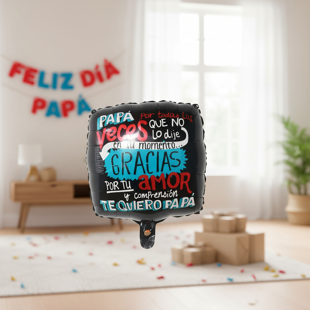 Globo Metálico Para Decoración Mensaje Te Quiero Papa /padre - Imagen 2