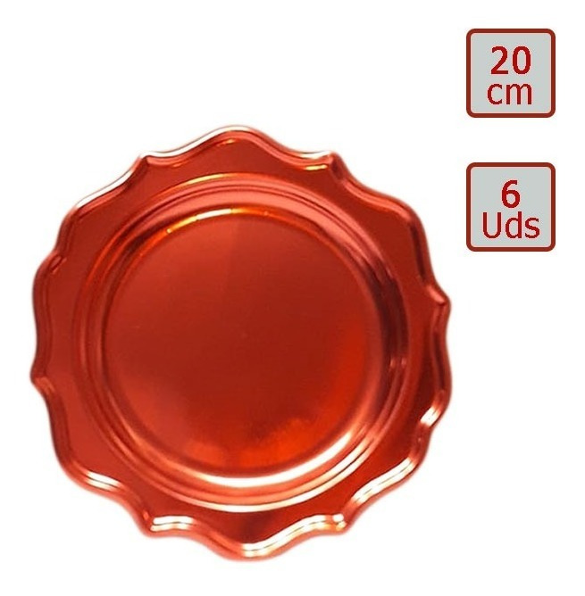 Pack 6 Uds Plato Pequeño / Diseño Bordes Con Siluetas - Imagen 3