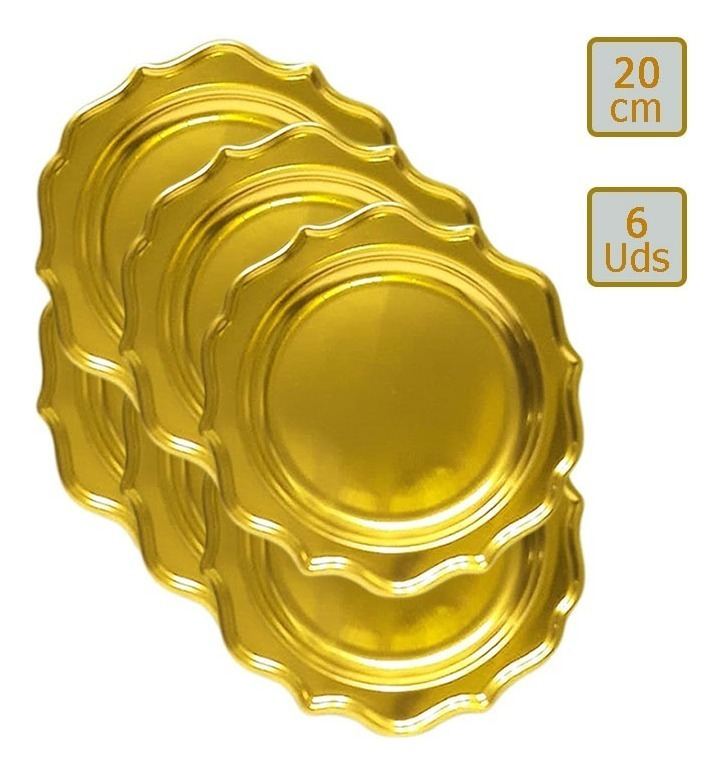 Pack 6 Uds Plato Pequeño / Diseño Bordes Con Siluetas - Imagen 6