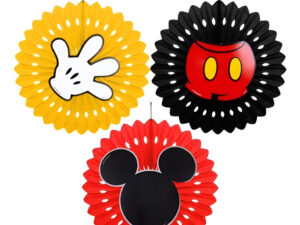 Decoración Fiesta / Abanicos Colgantes / Diseño Mickey Mouse