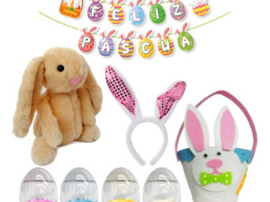 Set De Pascua / Conejo / Guirnalda / Canasto / Huevos /oreja